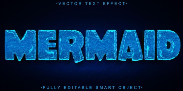 Soft Beauty Mermaid Vector Objeto inteligente totalmente editable Efecto de texto