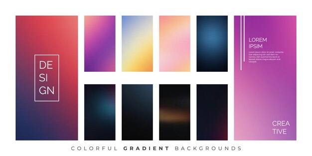 Soft Pastel Color Blend Set Aplicaciones móviles Vector EPS
