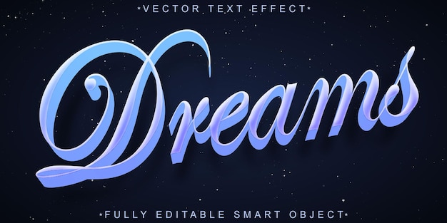 Vector soft sleeping dreams vector objeto inteligente totalmente editable efecto de texto