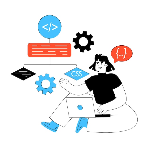 Software Developer Working on Code and Web Development Concepts