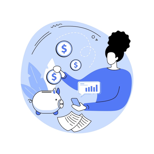 Software de planificación presupuestaria ilustraciones de vectores de dibujos animados aislados