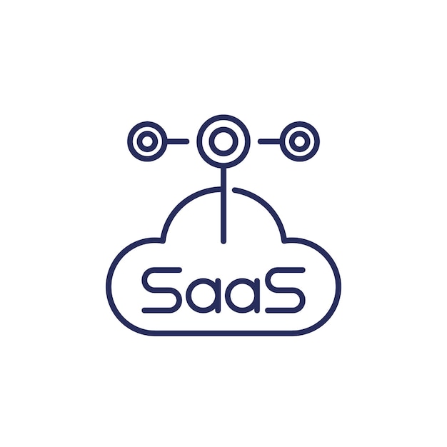 Software saas como un icono de línea de servicio