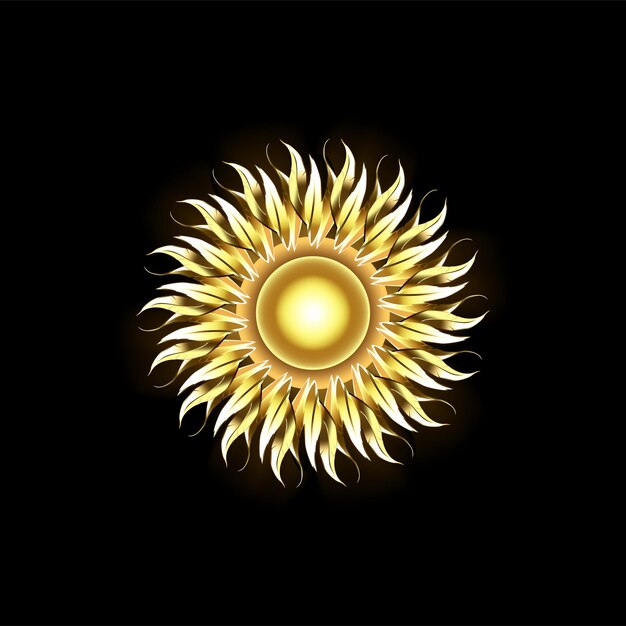 Sol abstracto con diseño de flores brillantes diseño de sol increíble
