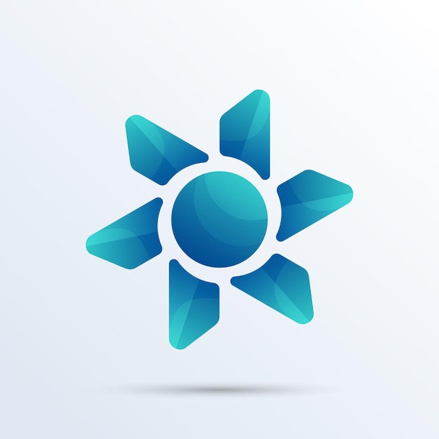 sol abstracto gradiente de logotipo geométrico para empresa de negocios de boutique y belleza
