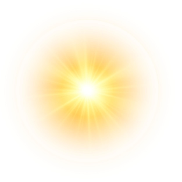 El sol amarillo un destello un resplandor suave sin los rayos que parten la estrella brilló con destellos