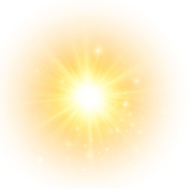 El sol amarillo un destello un resplandor suave sin los rayos que parten la estrella brilló con destellos