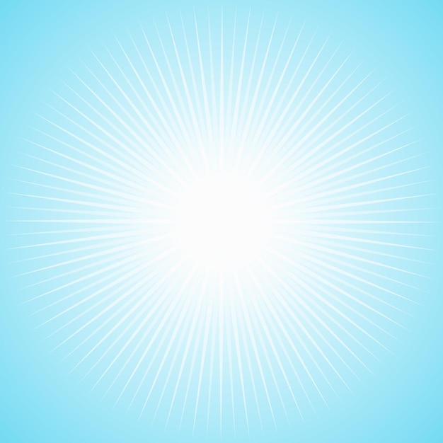 Sol blanco con largos y delgados rayos