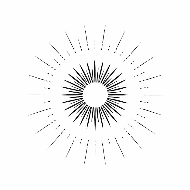 un sol blanco y negro con una línea de líneas en el medio