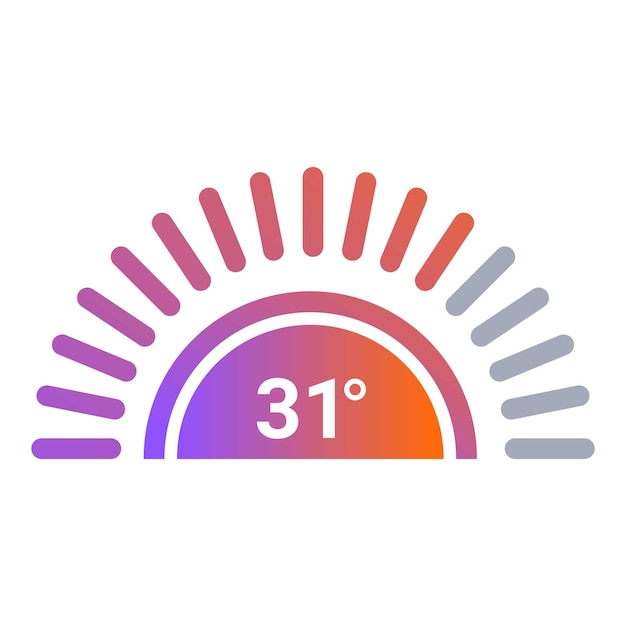 El sol brilla mostrando una temperatura de treinta y un grados centígrados
