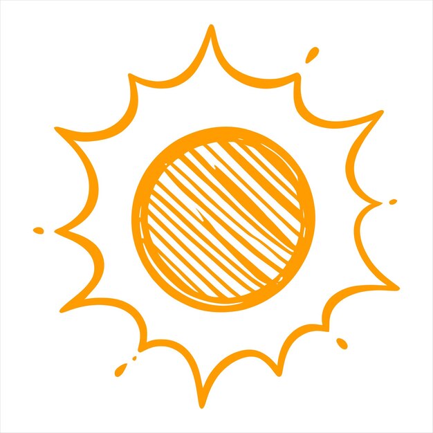 el sol brillando dibujado a mano
