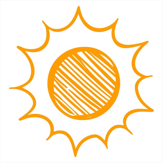 el sol brillando dibujado a mano