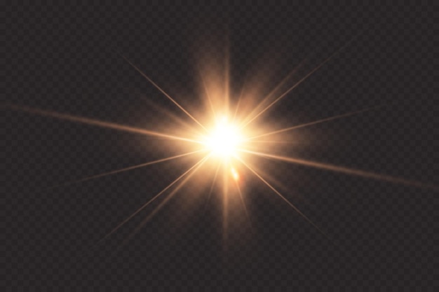 sol brillante, destello brillante. El centro de un destello brillante.