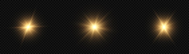 Sol brillante con luces brillantes en un gradiente vectorial de fondo transparente