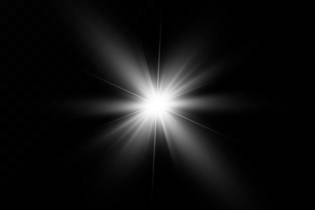 Sol brillante transparente, destello brillante. Efecto de luz especial de destello de lente.