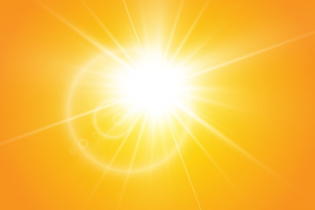 Sol cálido. Rayos solares leto.bliki.