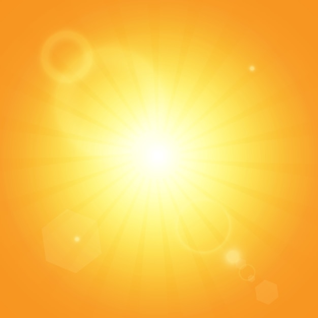 Sol cálido sobre un fondo amarillo.