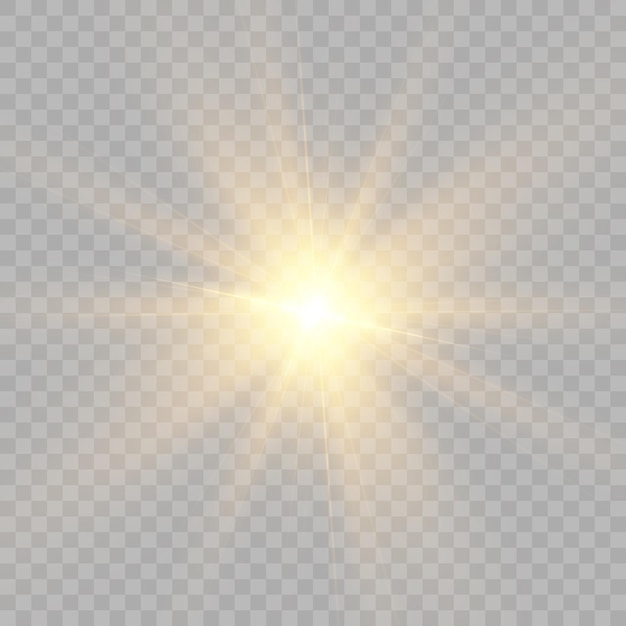Sol cálido sobre un fondo transparente Ilustración vectorial
