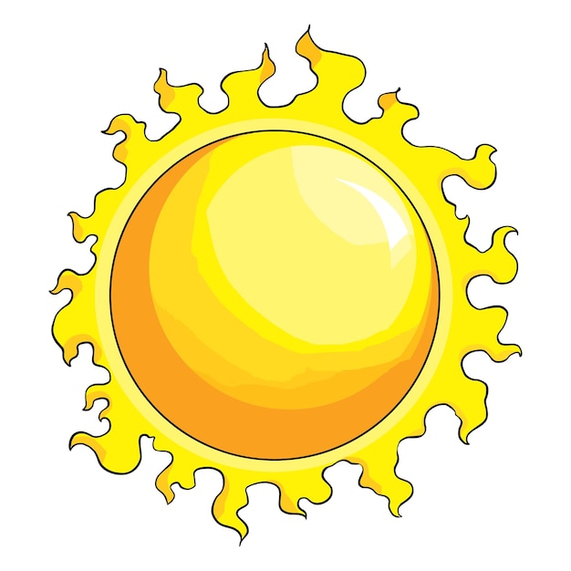 Sol caliente aislado en fondo blanco