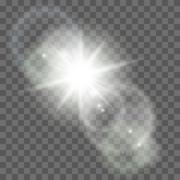Sol con destello de lente en cuadros