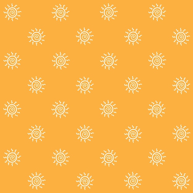 Sol dibujado a mano Vector de patrones sin fisuras