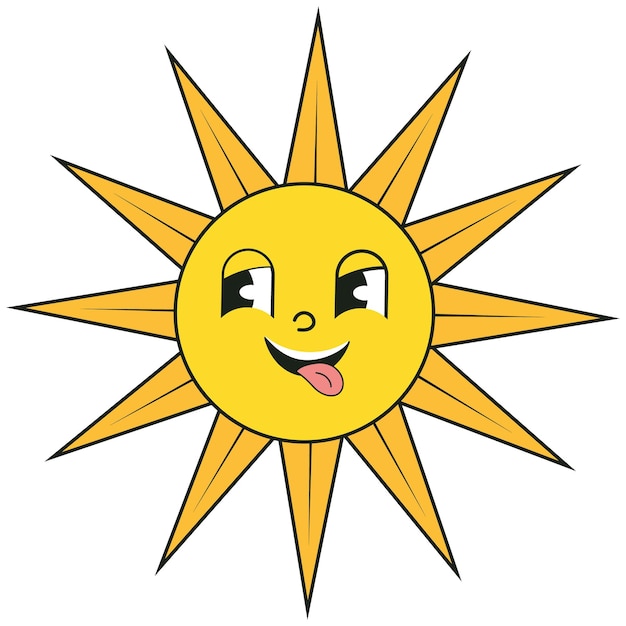 Vector sol de dibujos animados con una cara que dice sol