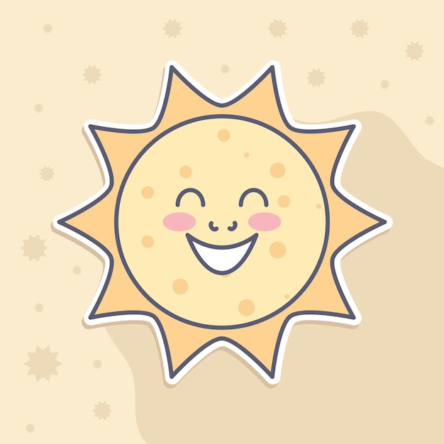 Vector sol de dibujos animados lindo