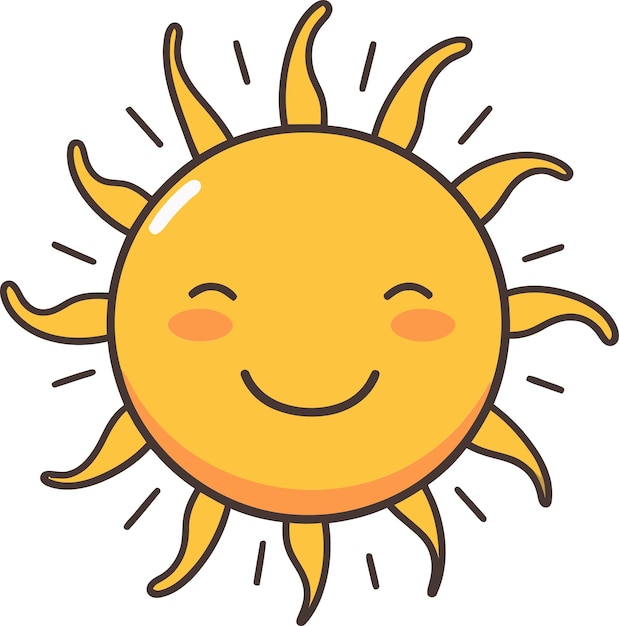 un sol de dibujos animados con una sonrisa en él
