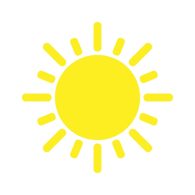 Sol con diseño de icono de línea de rayos