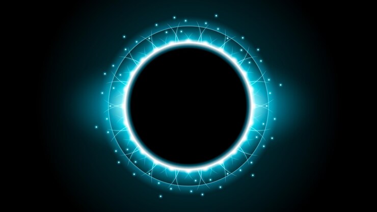 Vector sol eclipse color fuego fondo oscuro vector luna diseño estilo espacio ciencia resplandor luz