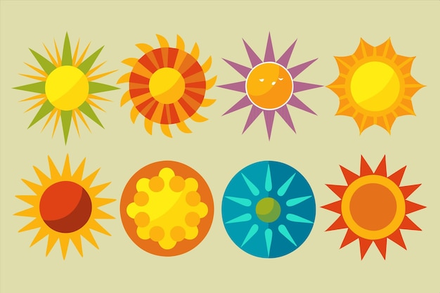 el sol está en un fondo beige