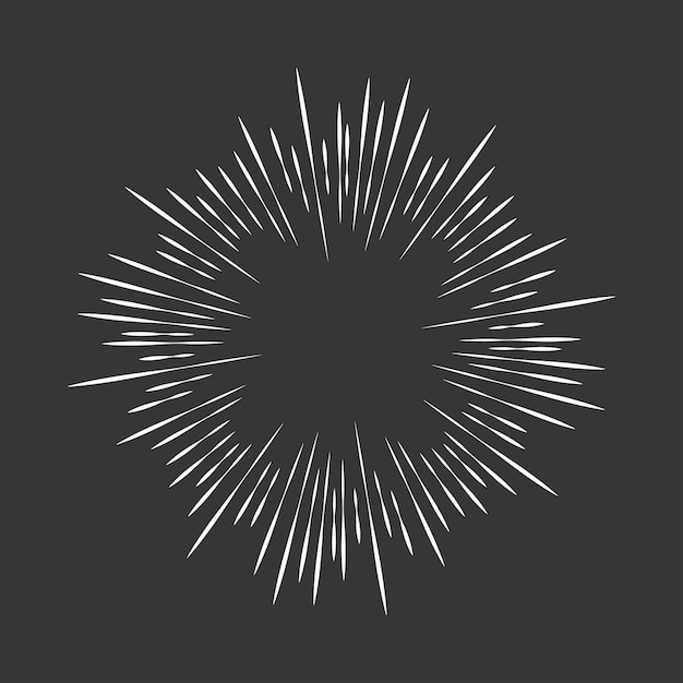 Sol estallido estrella estallido sol irradiando desde el centro de líneas de haces delgados ilustración vectorial elemento de diseño para signos de logotipo estilo dinámico líneas de movimiento de velocidad de explosión abstracta desde el centro
