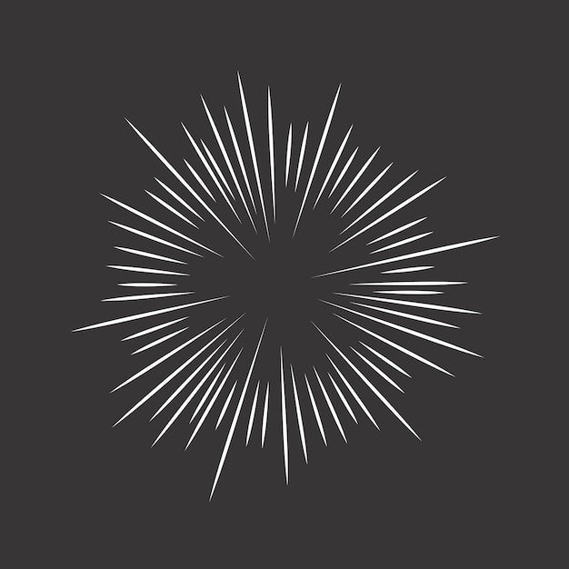 Sol estallido estrella estallido sol irradiando desde el centro de líneas de haces delgados ilustración vectorial elemento de diseño para signos de logotipo estilo dinámico líneas de movimiento de velocidad de explosión abstracta desde el centro