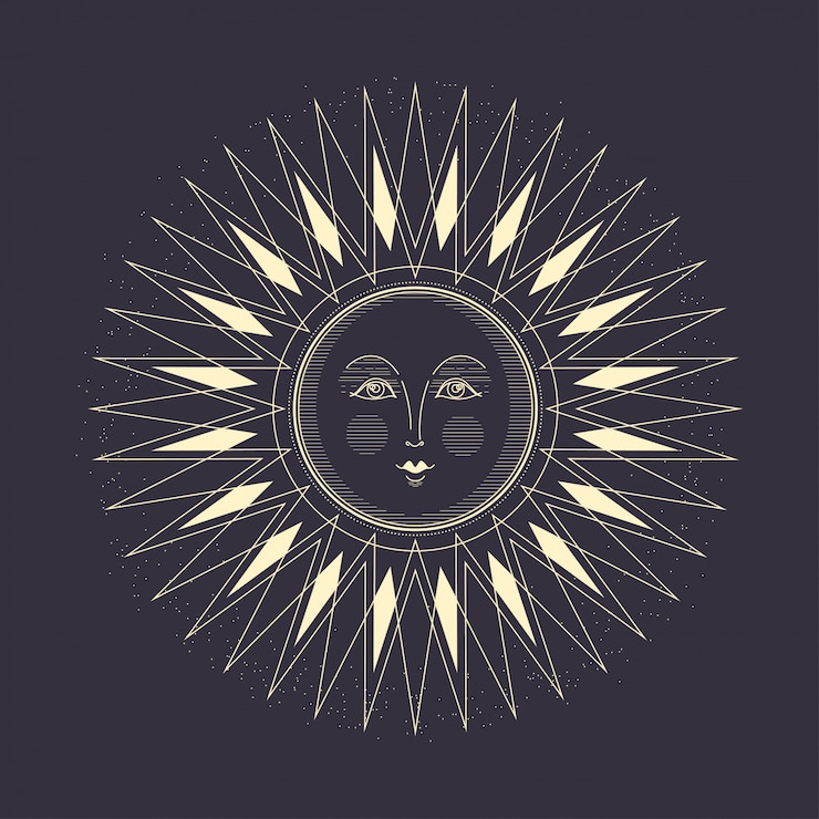 El sol de estilo Art Deco.