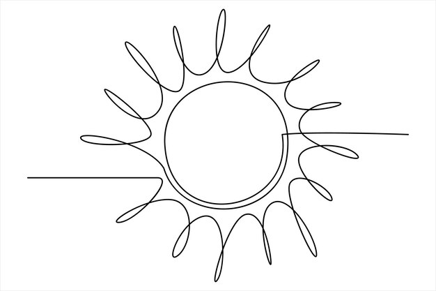 un sol con un fondo blanco y un dibujo de un sol con una línea dibujada en él