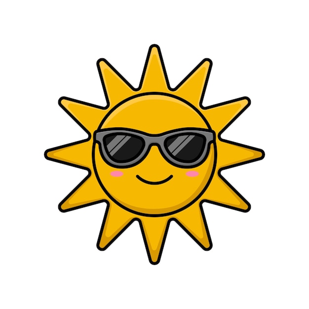 sol con gafas de sol concepto de diseño personaje de dibujos animados