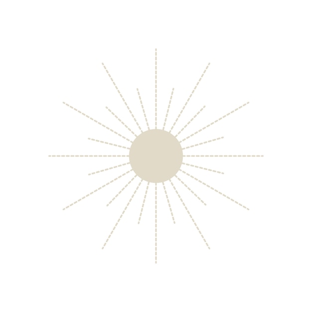 Sol gráfico Símbolo del sol Símbolos astrológicos Ilustración vectorial Silueta