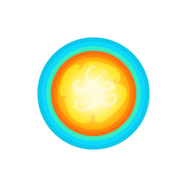 Sol en el icono del cielo en estilo de dibujos animados aislado sobre fondo blanco Símbolo de la naturaleza