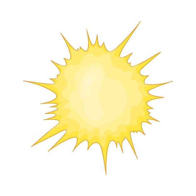 Sol de icono en estilo de dibujos animados lindo. ilustración de vector aislado sobre fondo blanco.