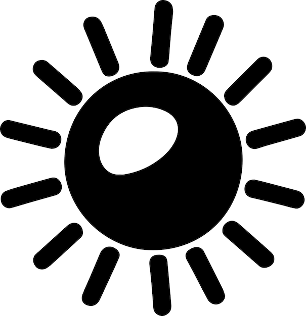 Sol icono vector ilustración silueta color negro 5