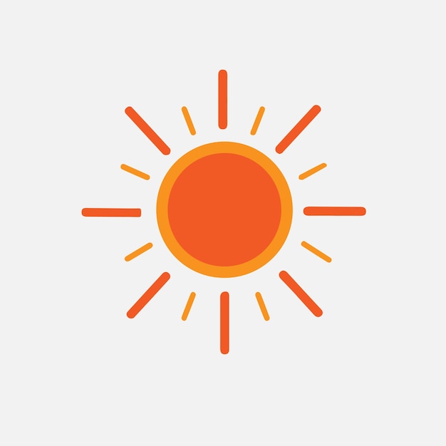 Sol naranja brillante con rayos