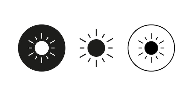 Sol negro en estilo plano Vector icono día Signo soleado Sundust ilustración