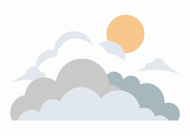 El sol y las nubes Una ilustración simple del tiempo