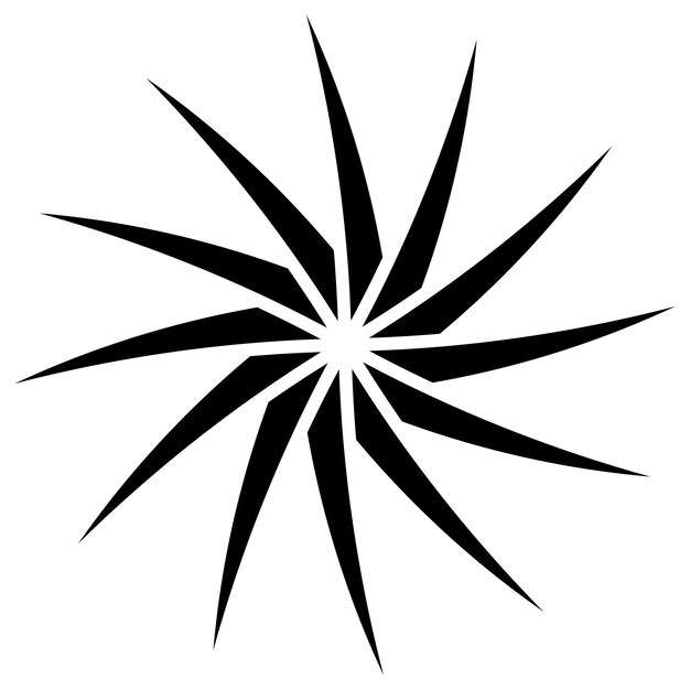 Sol, o, flor, forma, silueta, aislado, blanco, circular, forma, con, pétalos Clipart