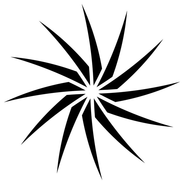 Sol, o, flor, forma, silueta, aislado, blanco, circular, forma, con, pétalos Clipart