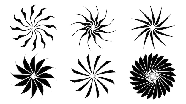 Sol, o, flor, forma, silueta, aislado, blanco, circular, forma, con, pétalos Clipart