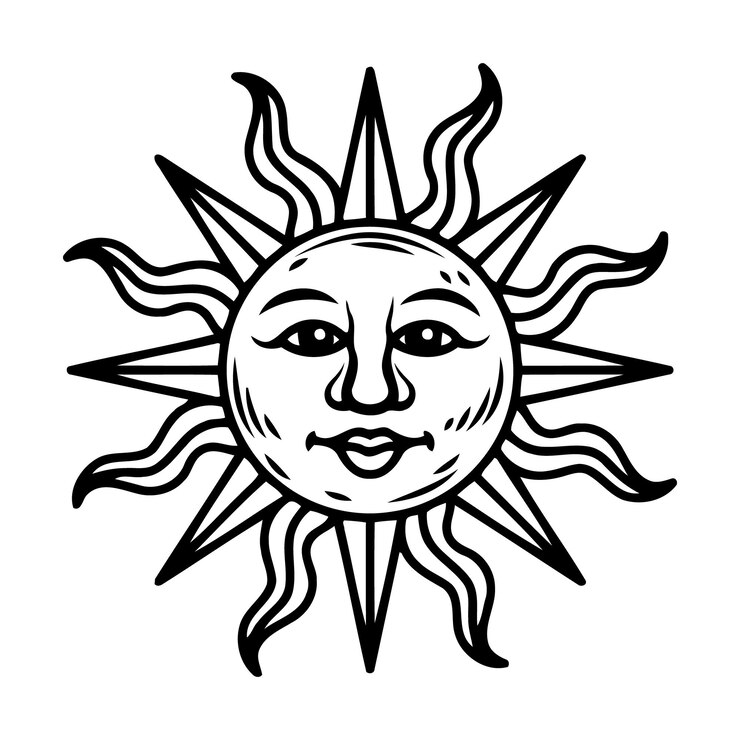 Un sol con la palabra sol en él | Vector Premium