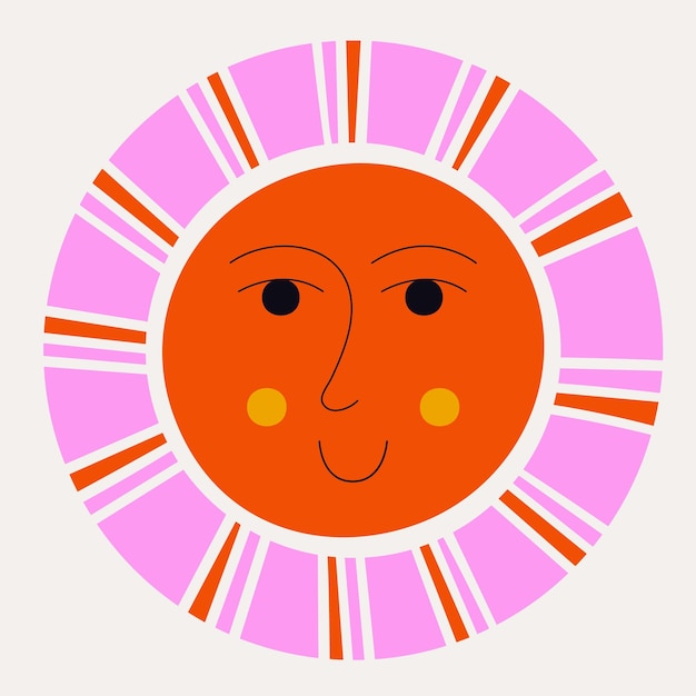 Vector sol sonriente personaje abstracto mascota diseño cara graciosa lindo iconx9