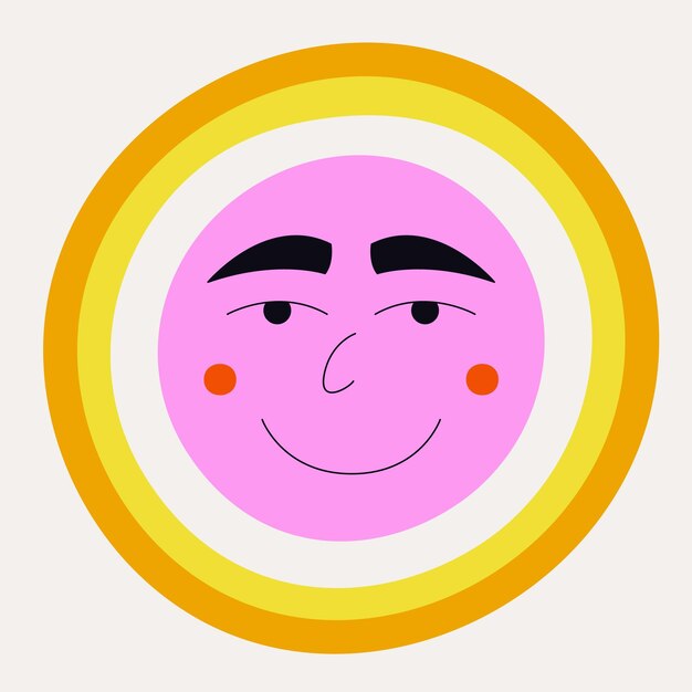 Sol sonriente personaje abstracto mascota diseño cara graciosa lindo iconx9