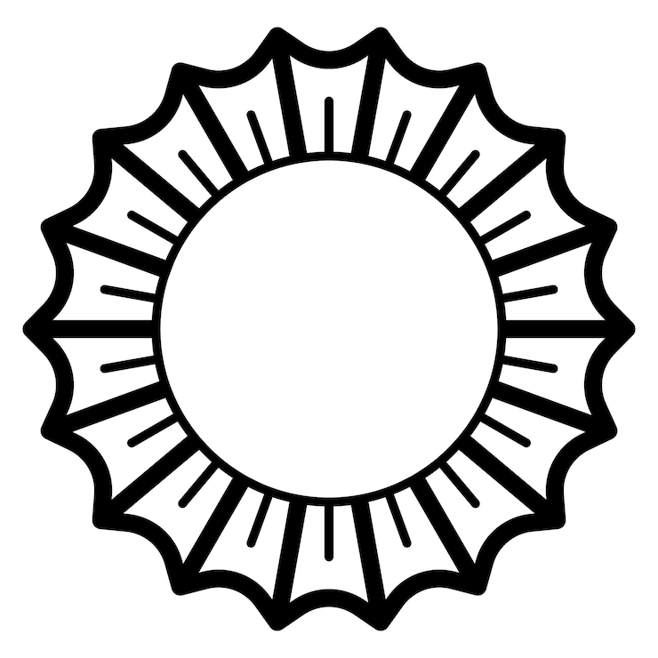 Vector sol, vector, icono, diseño, plano, icono, de, sol
