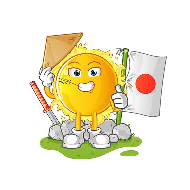 sol vector japonés. personaje animado